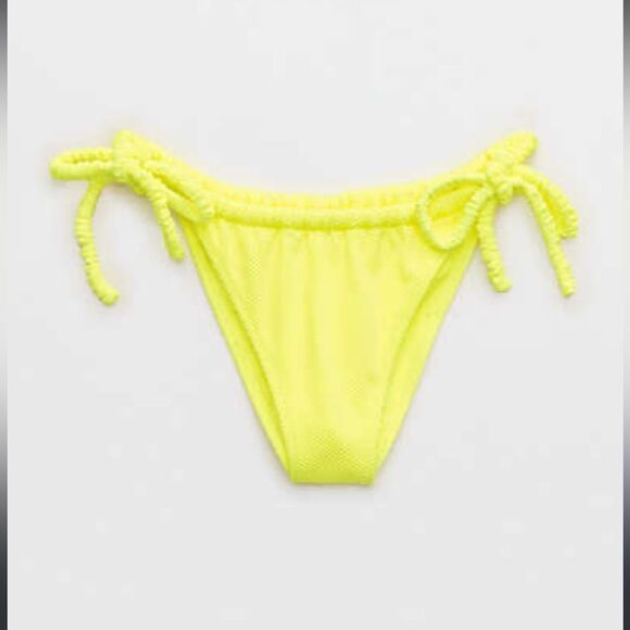 Aerie Shine Twist Longline Bikini Tie Bottom Yellow M NWT - Picture 1 of 5